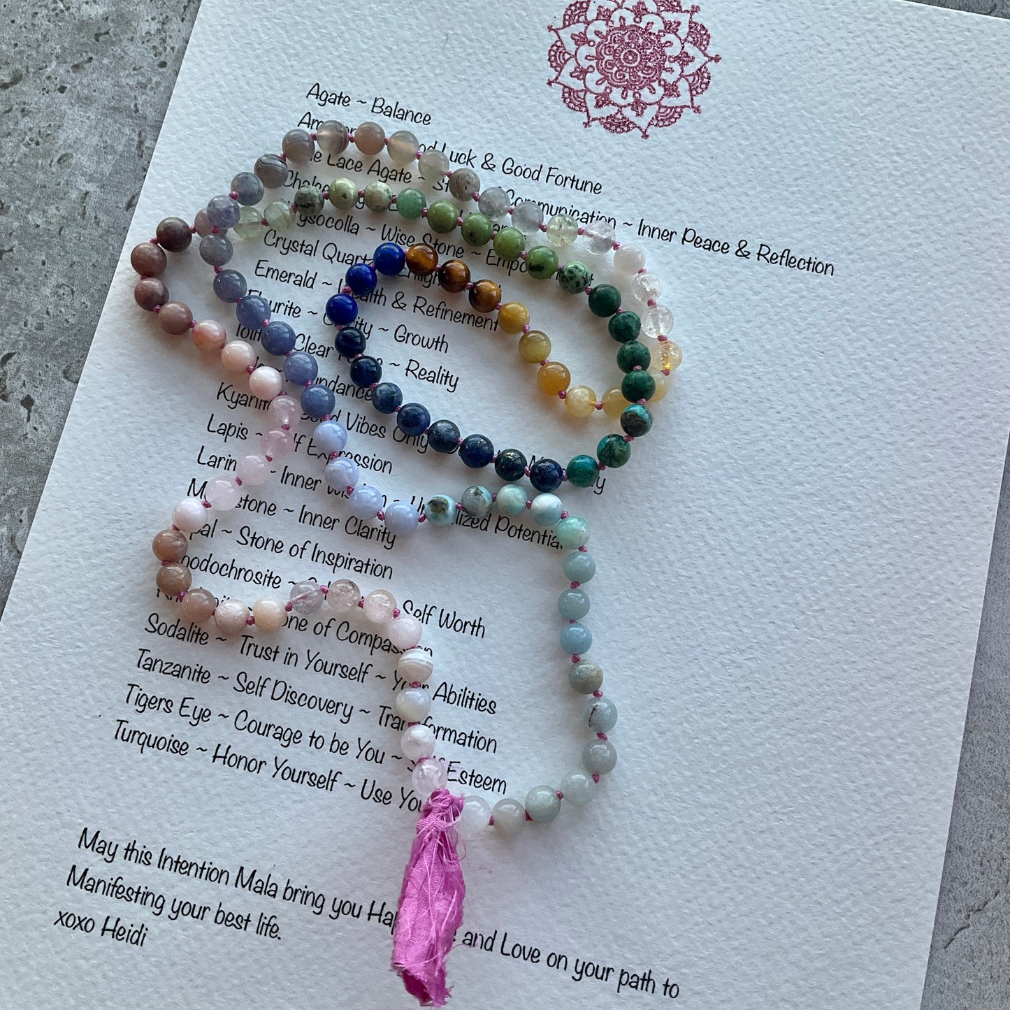 Bohemian Intention Mala ~ Pink (006)