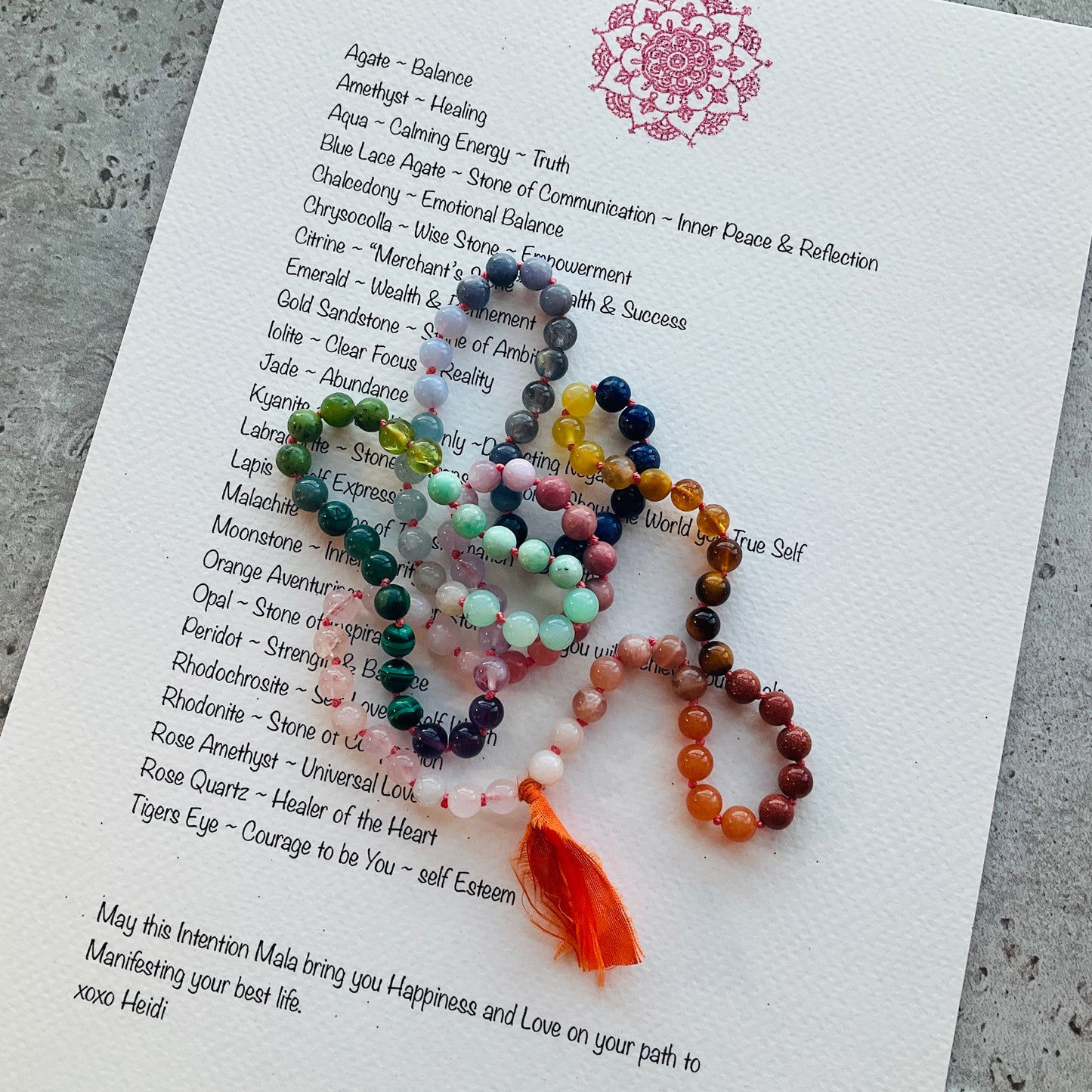 Bohemian Intention Mala ~ Orange (008)