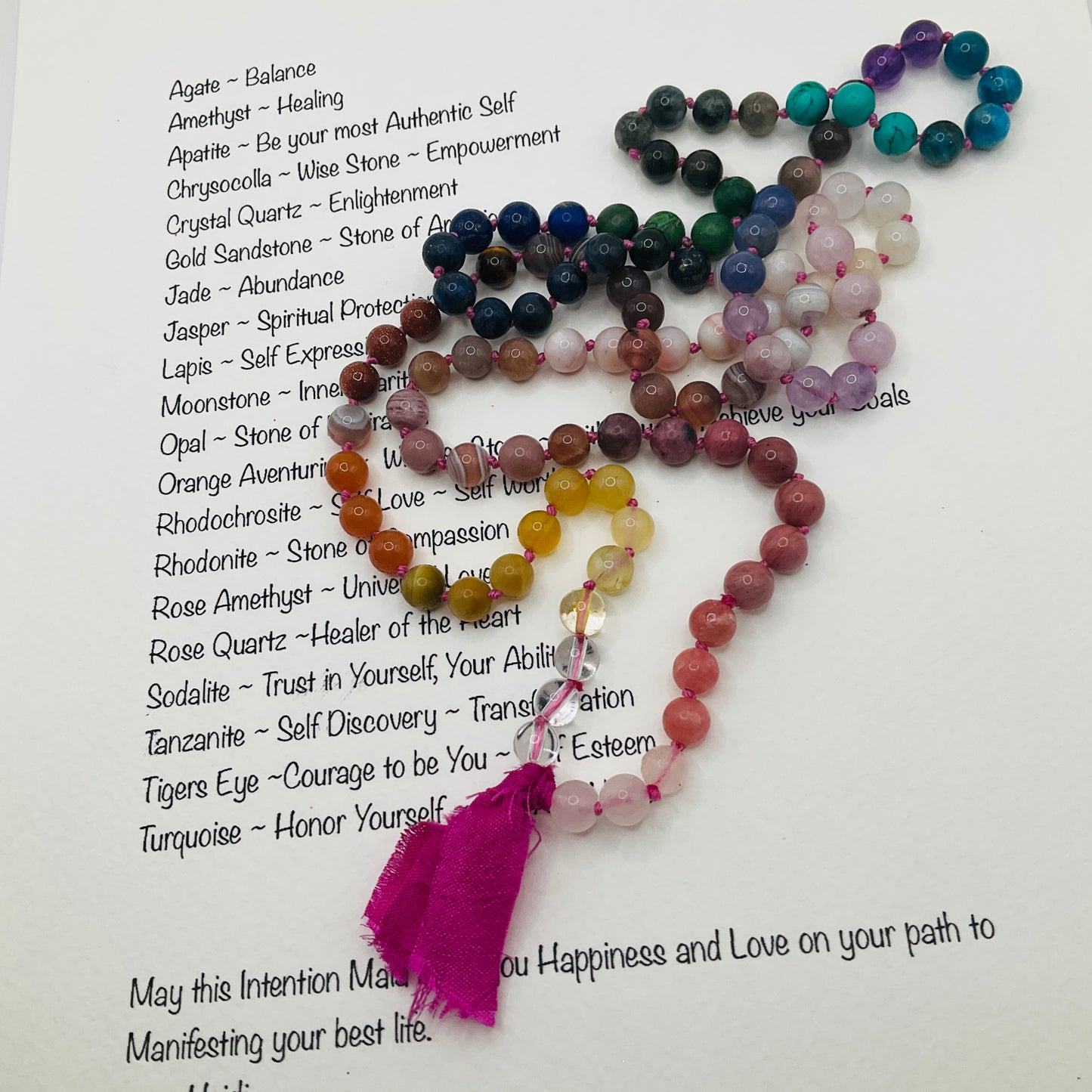 Bohemian Intention Mala ~ Pink (004)