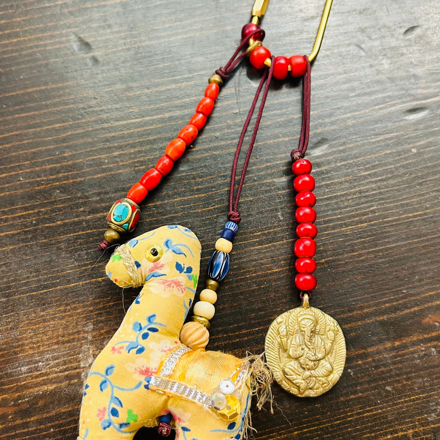 Large Brass Divine Ganesh Handbag Charm