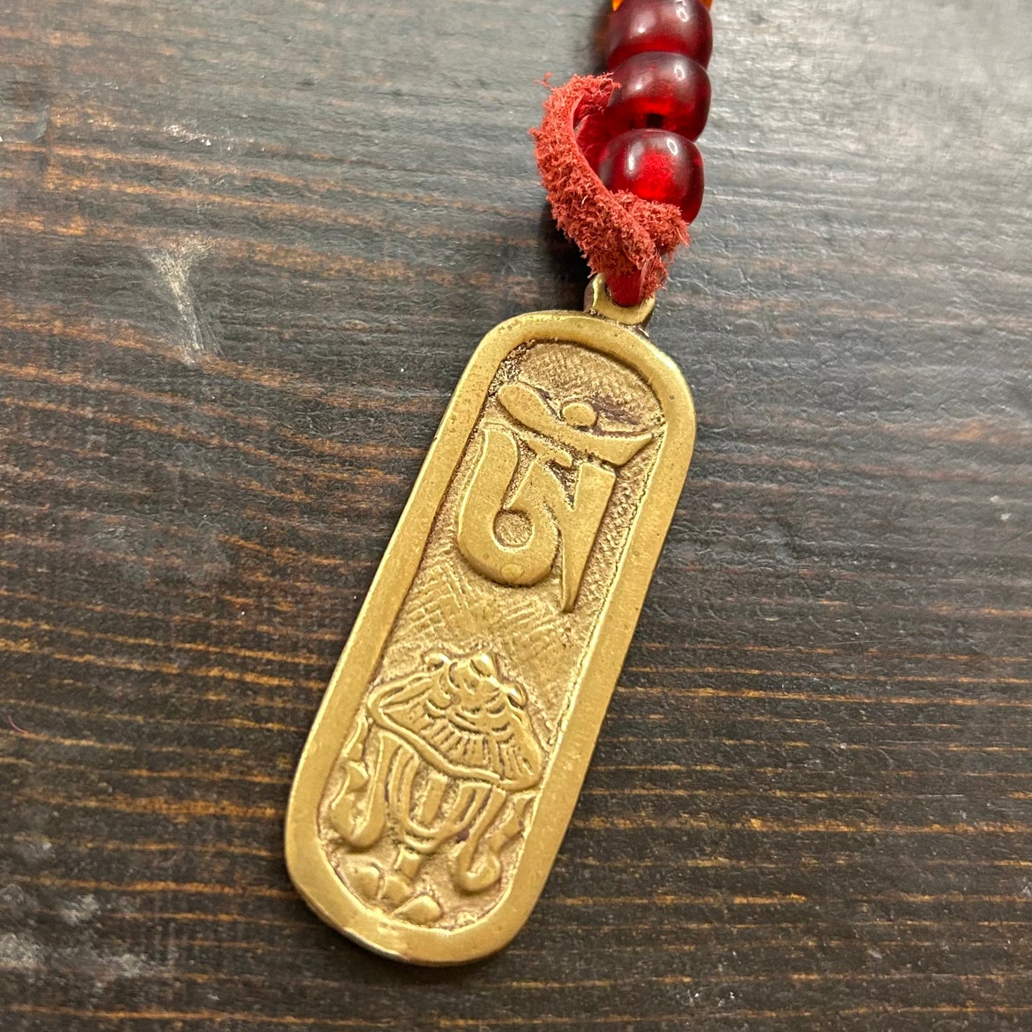 Om with Parasel Brass Handbag Charm