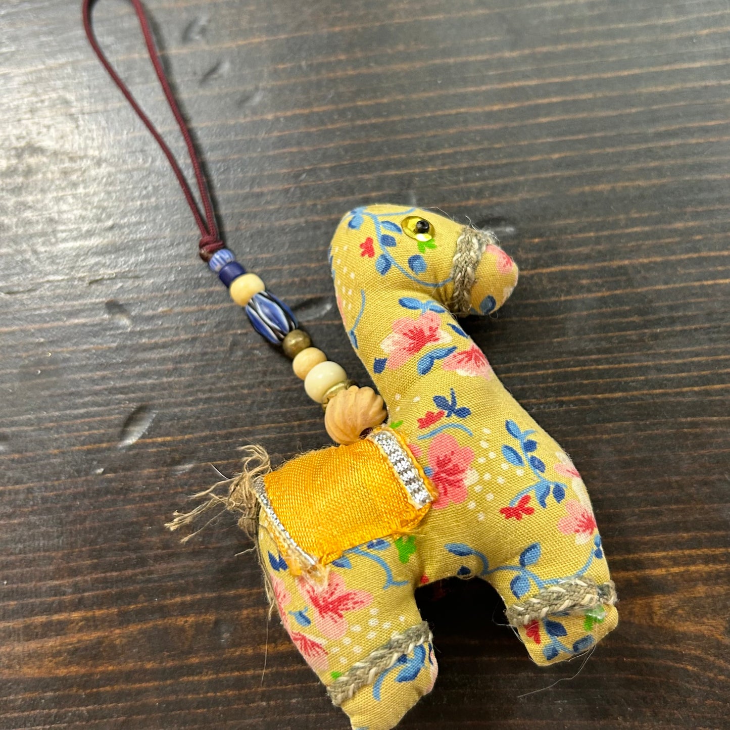 Sari Elephants and Llamas with Trade Beads Handbag Charms