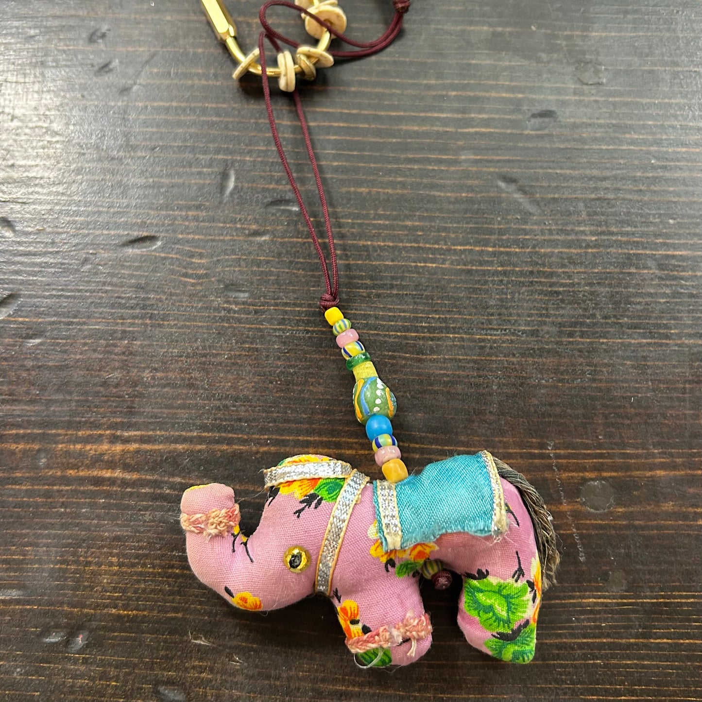 Sari Elephants and Llamas with Trade Beads Handbag Charms