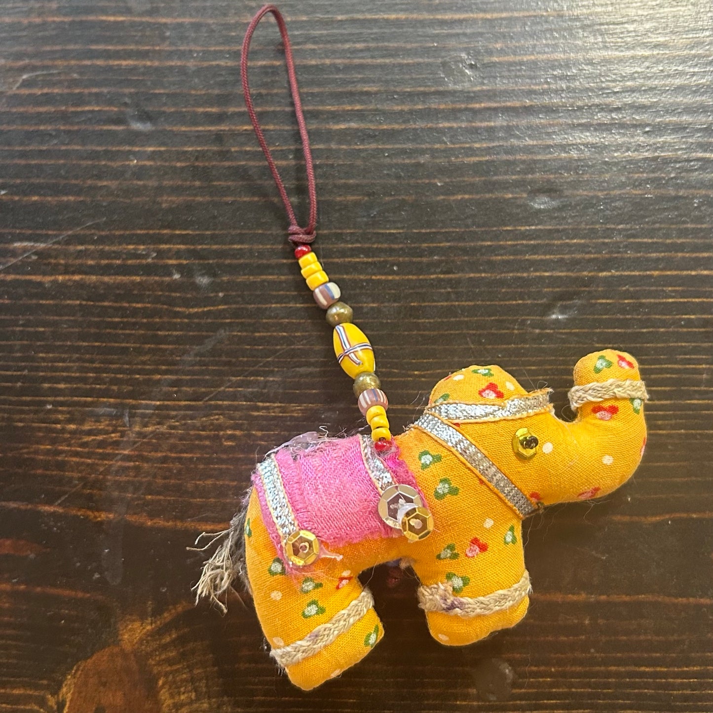 Sari Elephants and Llamas with Trade Beads Handbag Charms