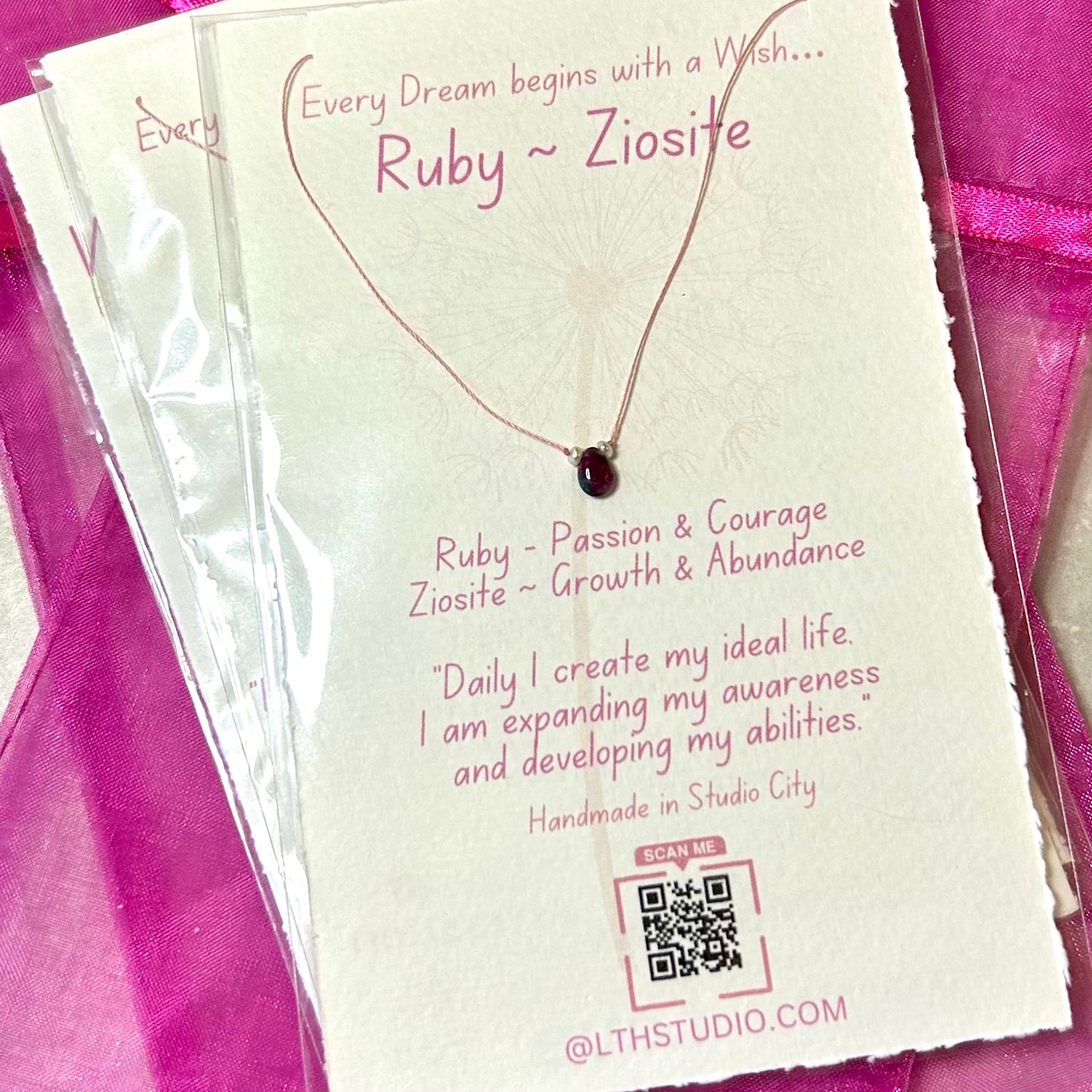 Tiny Wishes Necklace – Ruby Zoisite (Courage & Growth)