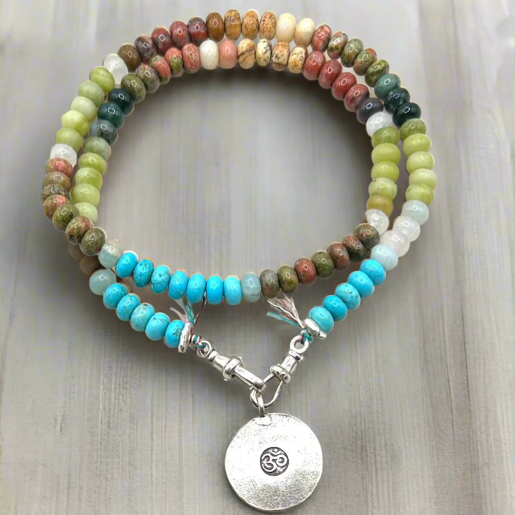"Balanced Life" Om Beaded Necklace