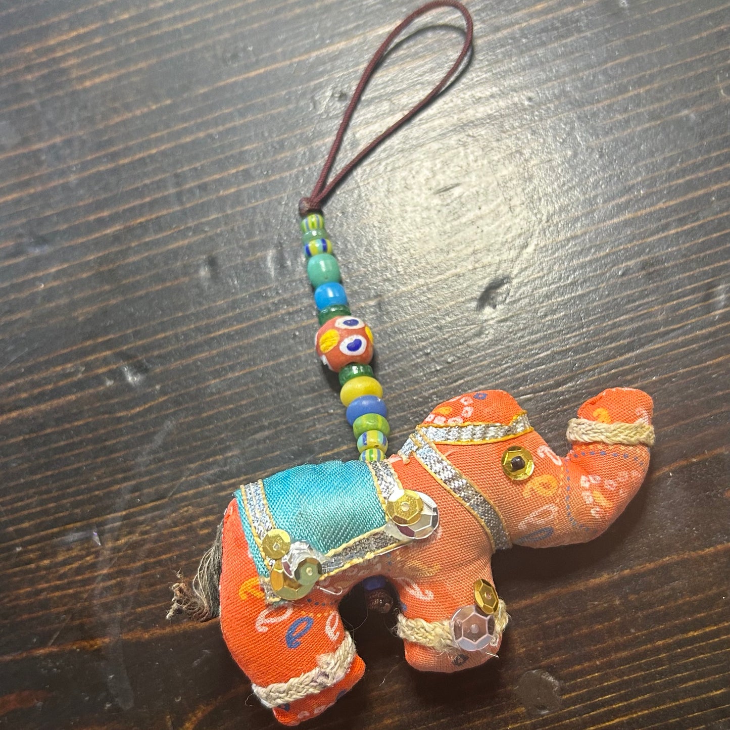 Sari Elephants and Llamas with Trade Beads Handbag Charms