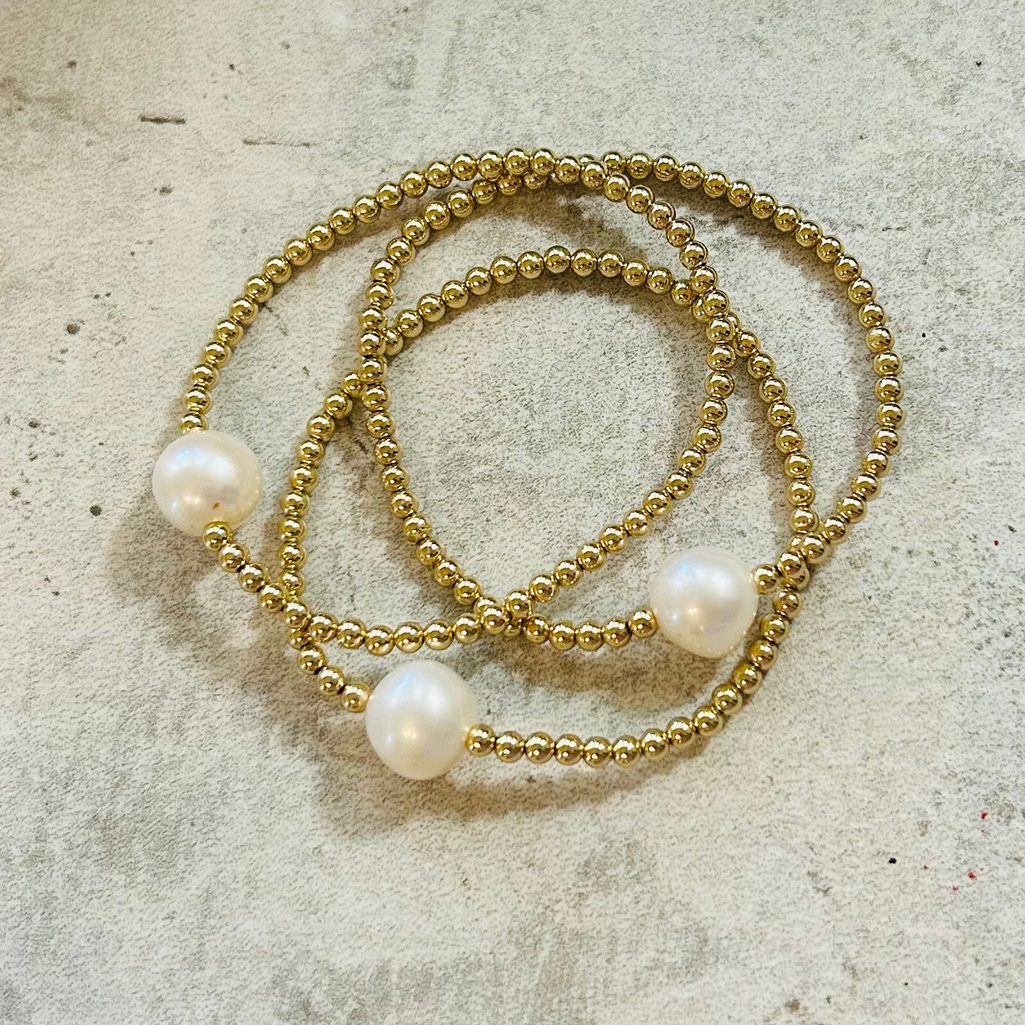Luminous Pearl Orbit Stretch Bracelet