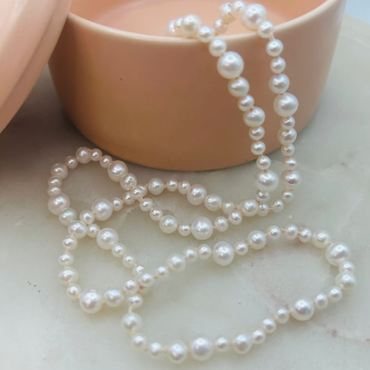 Bubble Pearl Necklace – Modern Freshwater Pearl Necklace with Gold-Filled Clasp