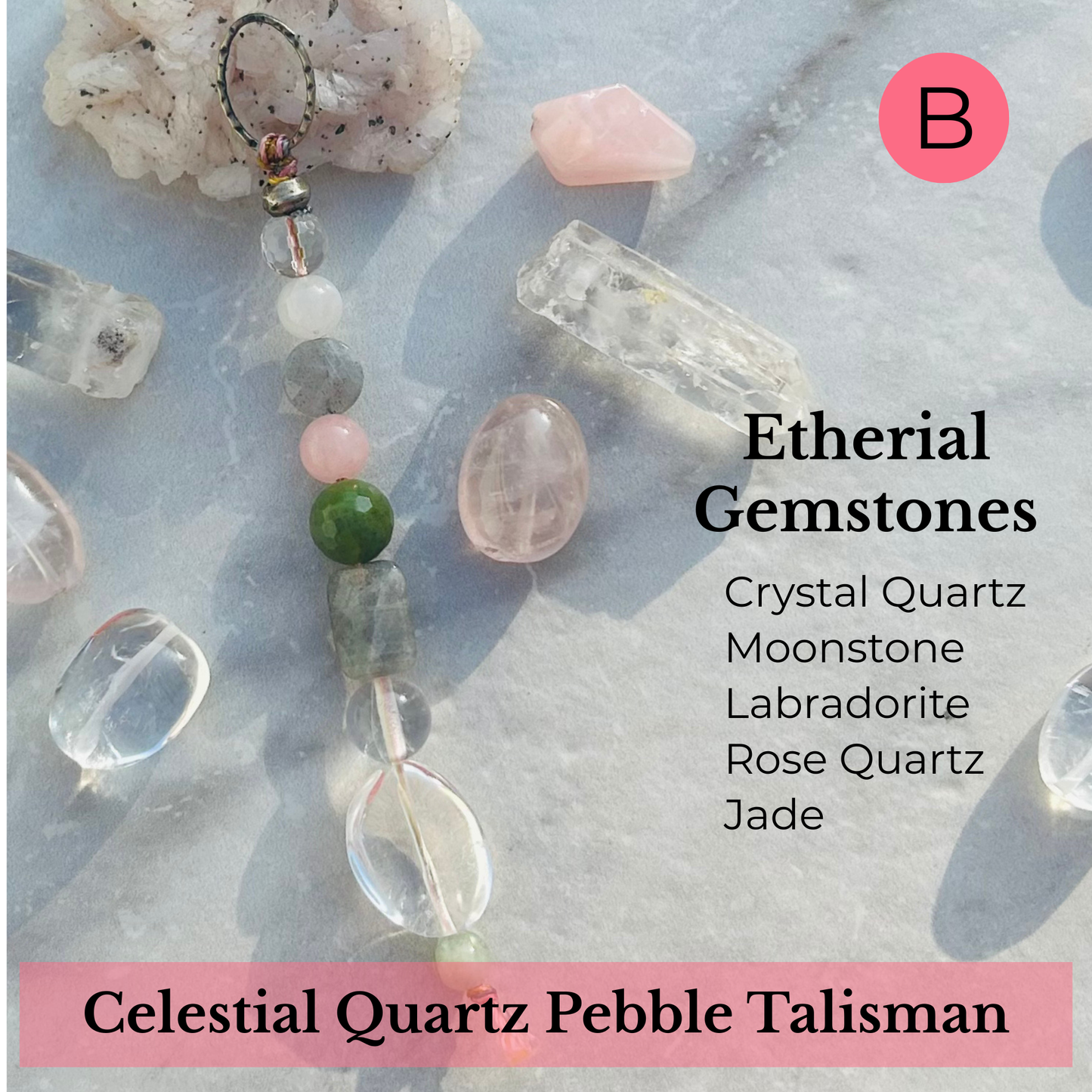 Etherial Crystal Quartz Charm for Clarity & Light