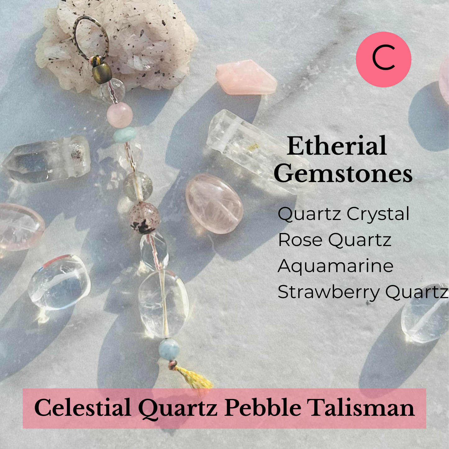 Etherial Crystal Quartz Charm for Clarity & Light