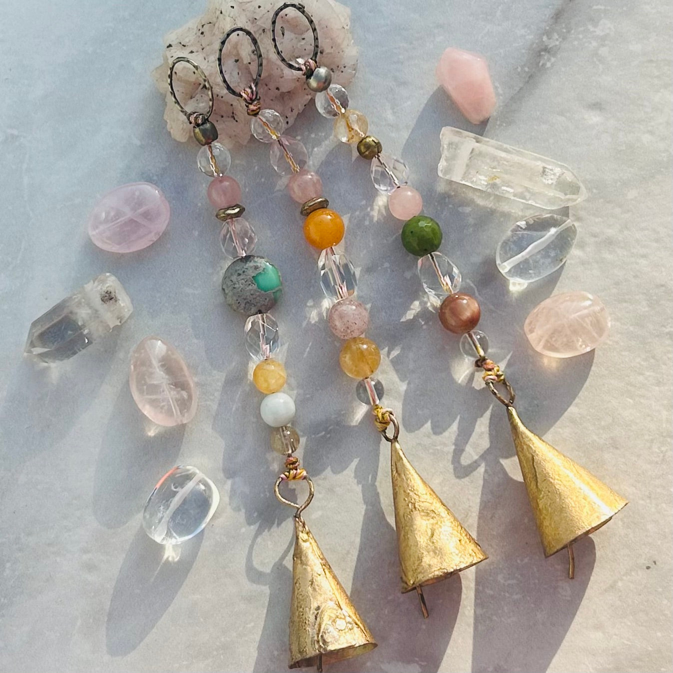 Handmade bell charm used for meditation and intention setting