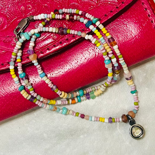 Polki Dancing Diamond Beaded Necklace