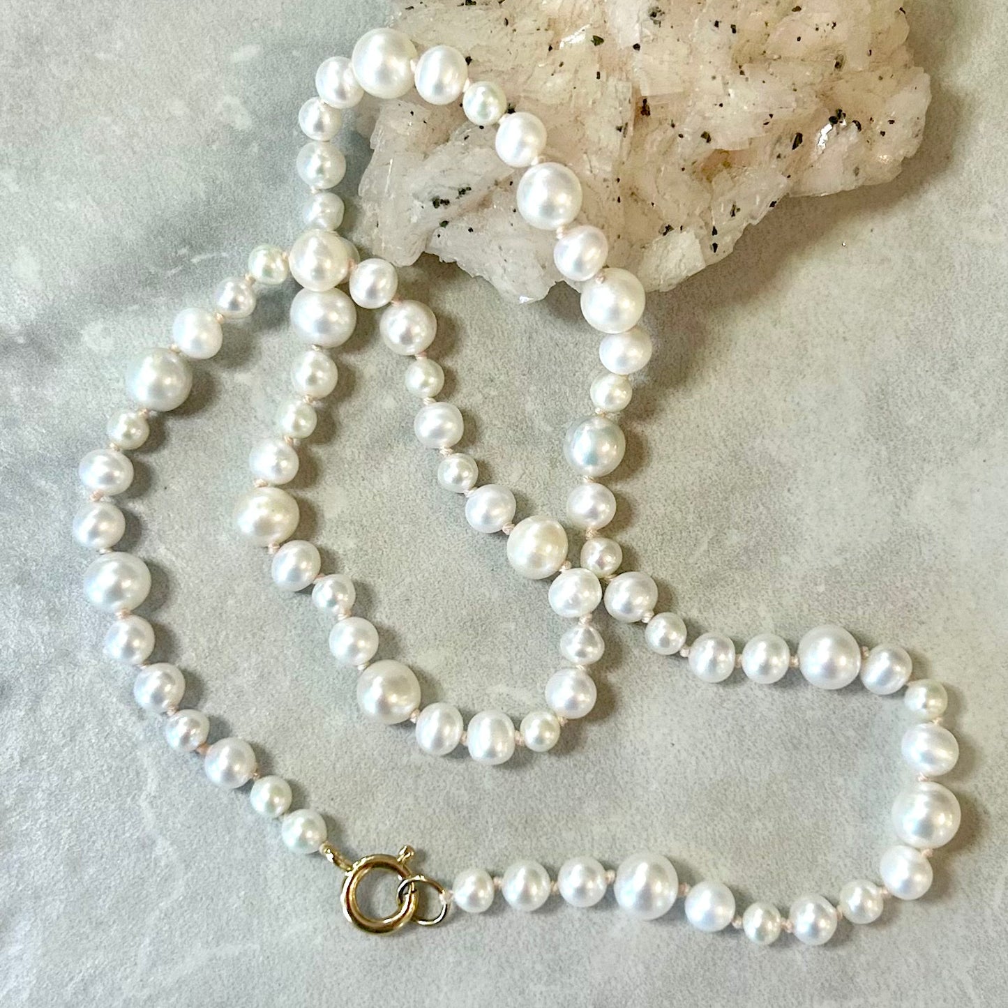 Bubble Pearl Necklace – Modern Freshwater Pearl Necklace with Gold-Filled Clasp