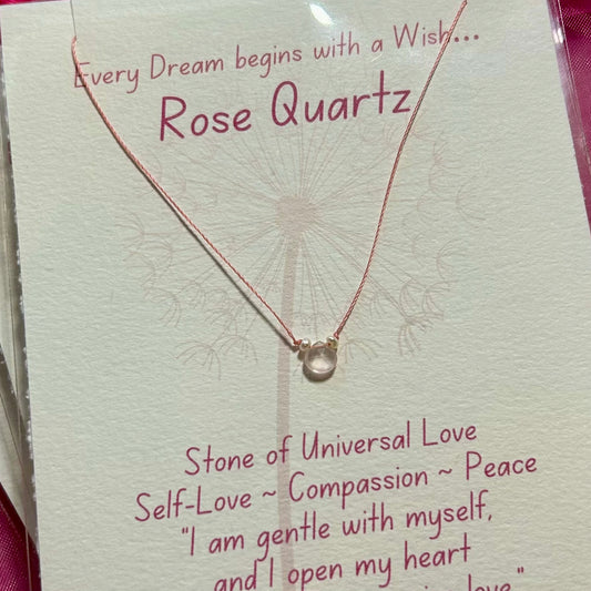 Rose Quartz Wish  Necklace