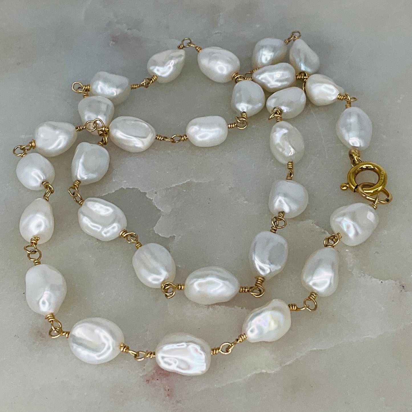 "Jelly Bean"  Pearl Necklace