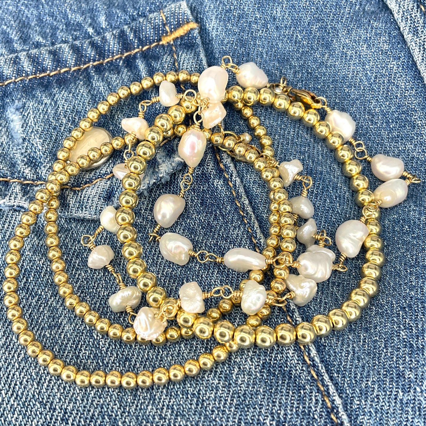 4mm Gold Bead Bracelet