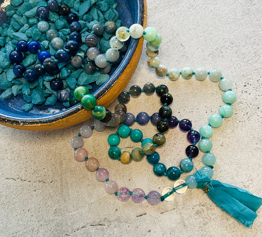 Sari Tassel Intention Mala ~ Turquoise (001)