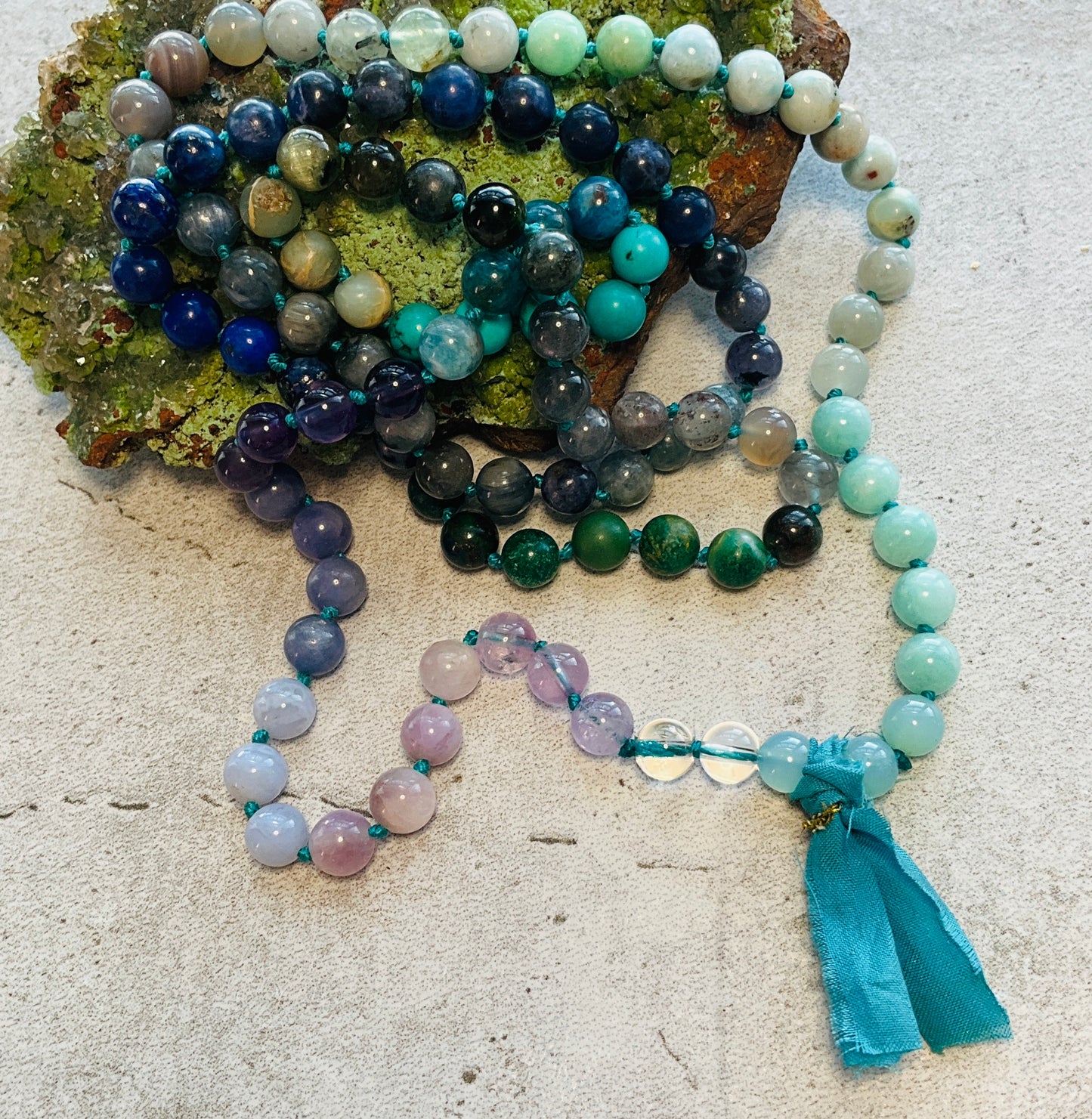 Sari Tassel Intention Mala ~ Turquoise (001)