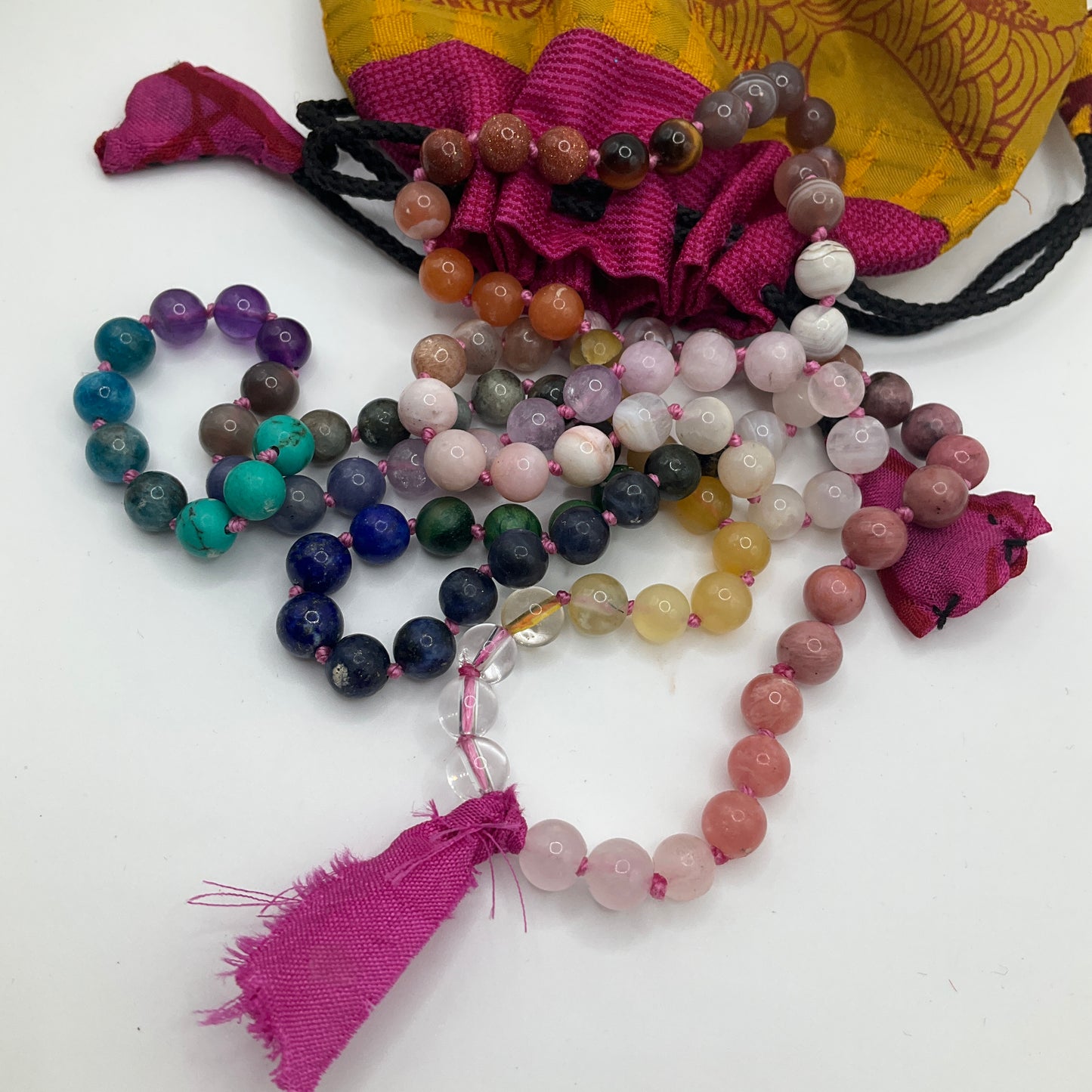 Sari Tassel Intention Mala ~ Pink (004)