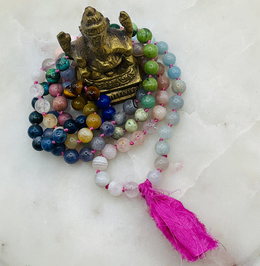 Sari Tassel Intention Mala ~ Pink (006)