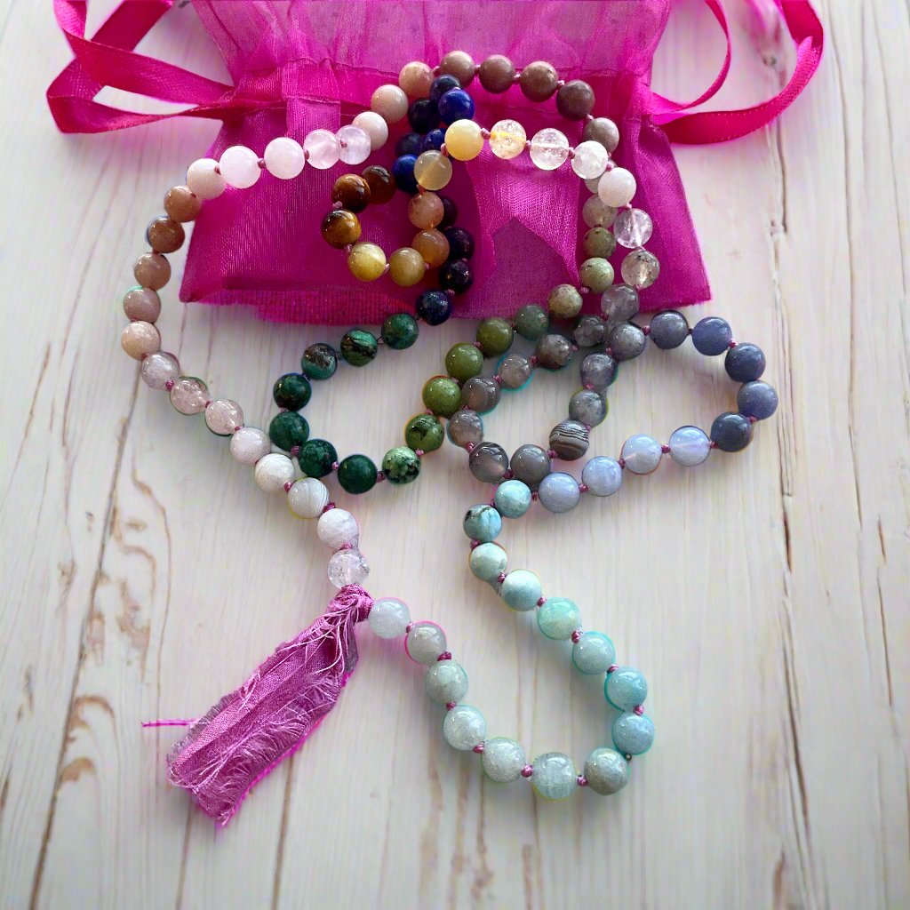 Sari Tassel Intention Mala ~ Pink (006)