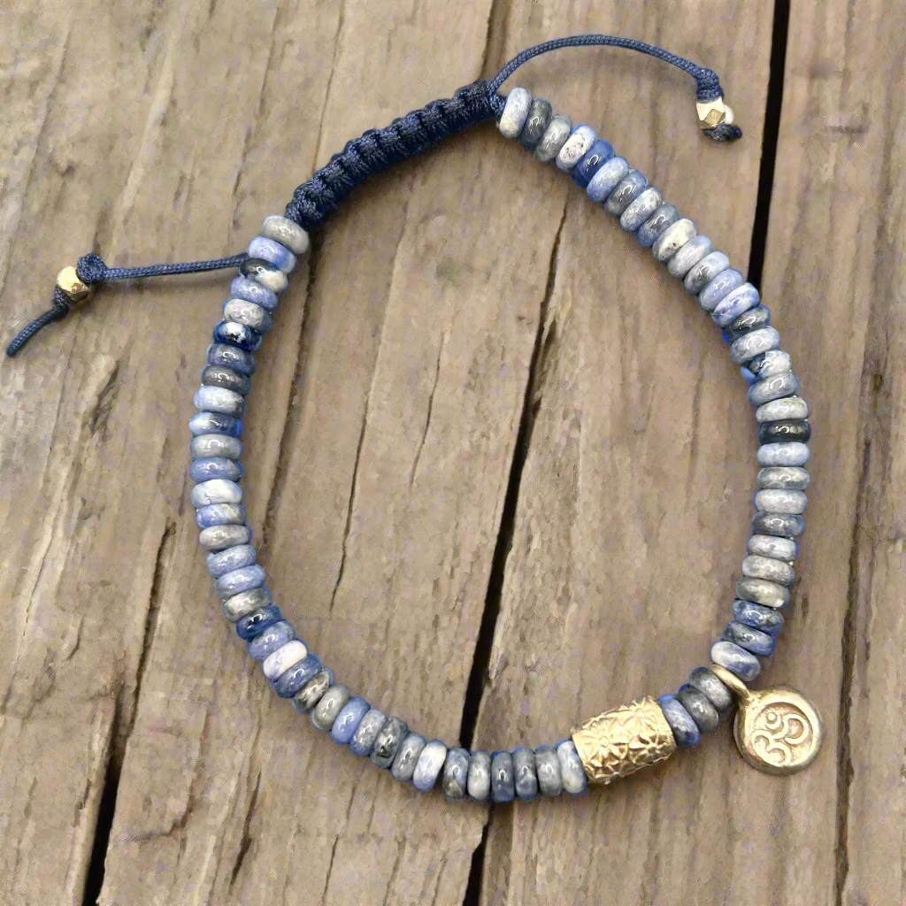 Heishi Sodalite Om Bracelet