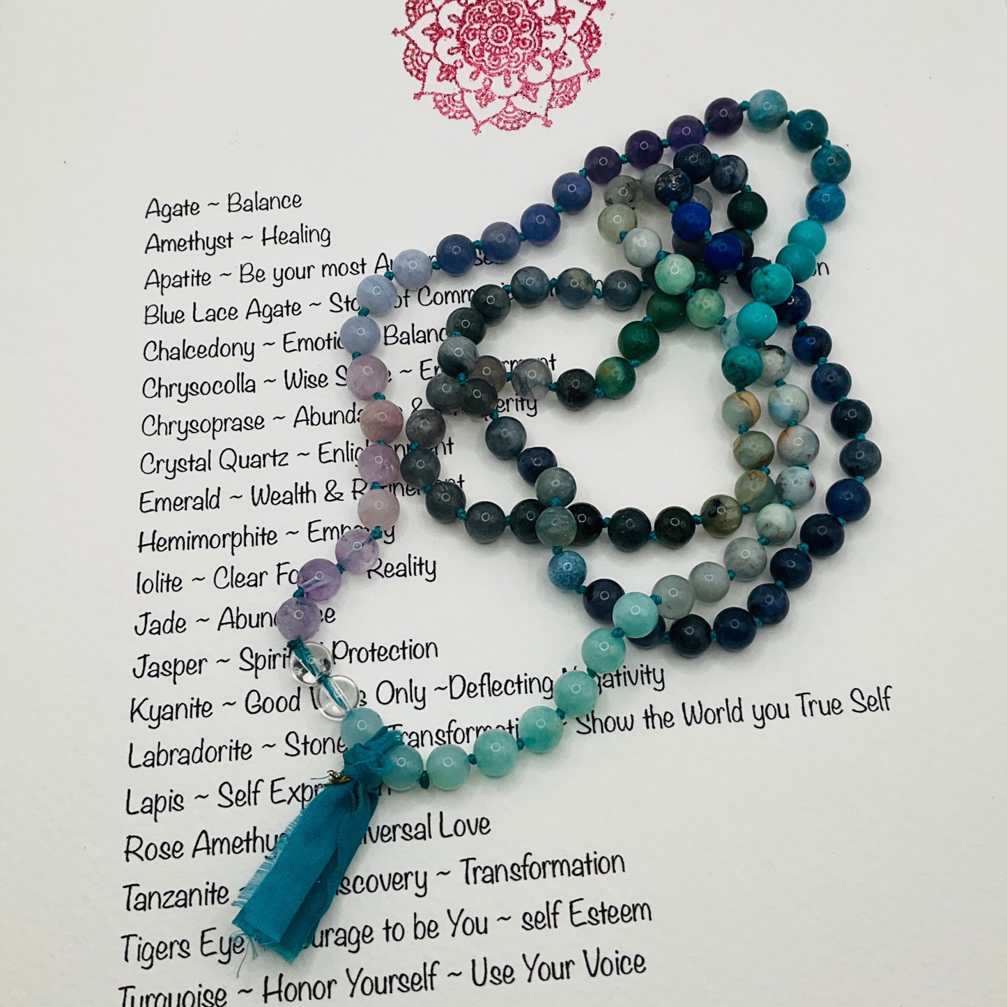 Sari Tassel Intention Mala ~ Turquoise (001)