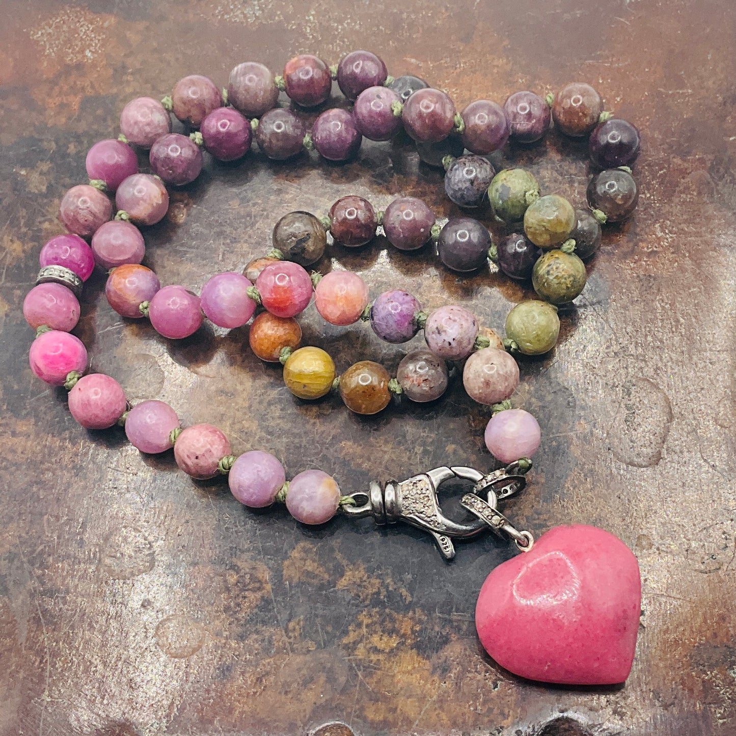 Compassion Rhodonite Heart Necklace