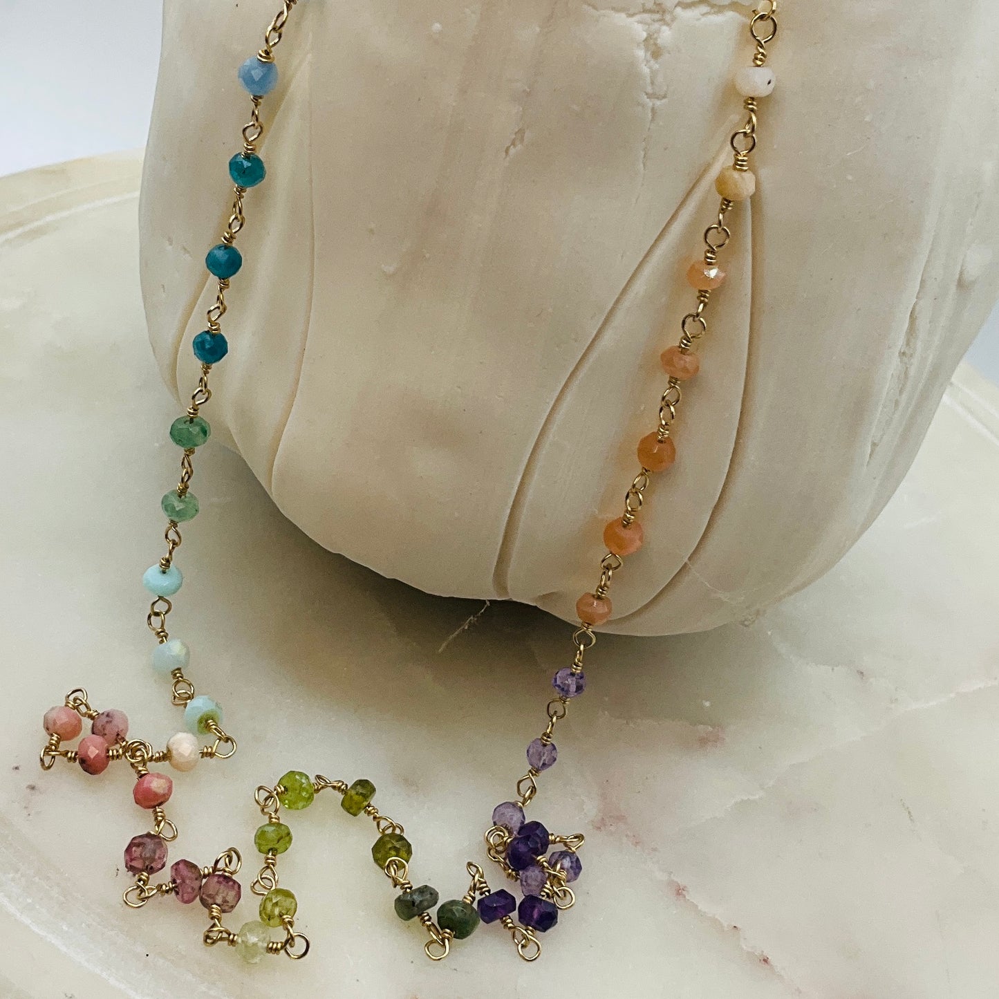 Gemstone Rosary Necklace ~ Ombre