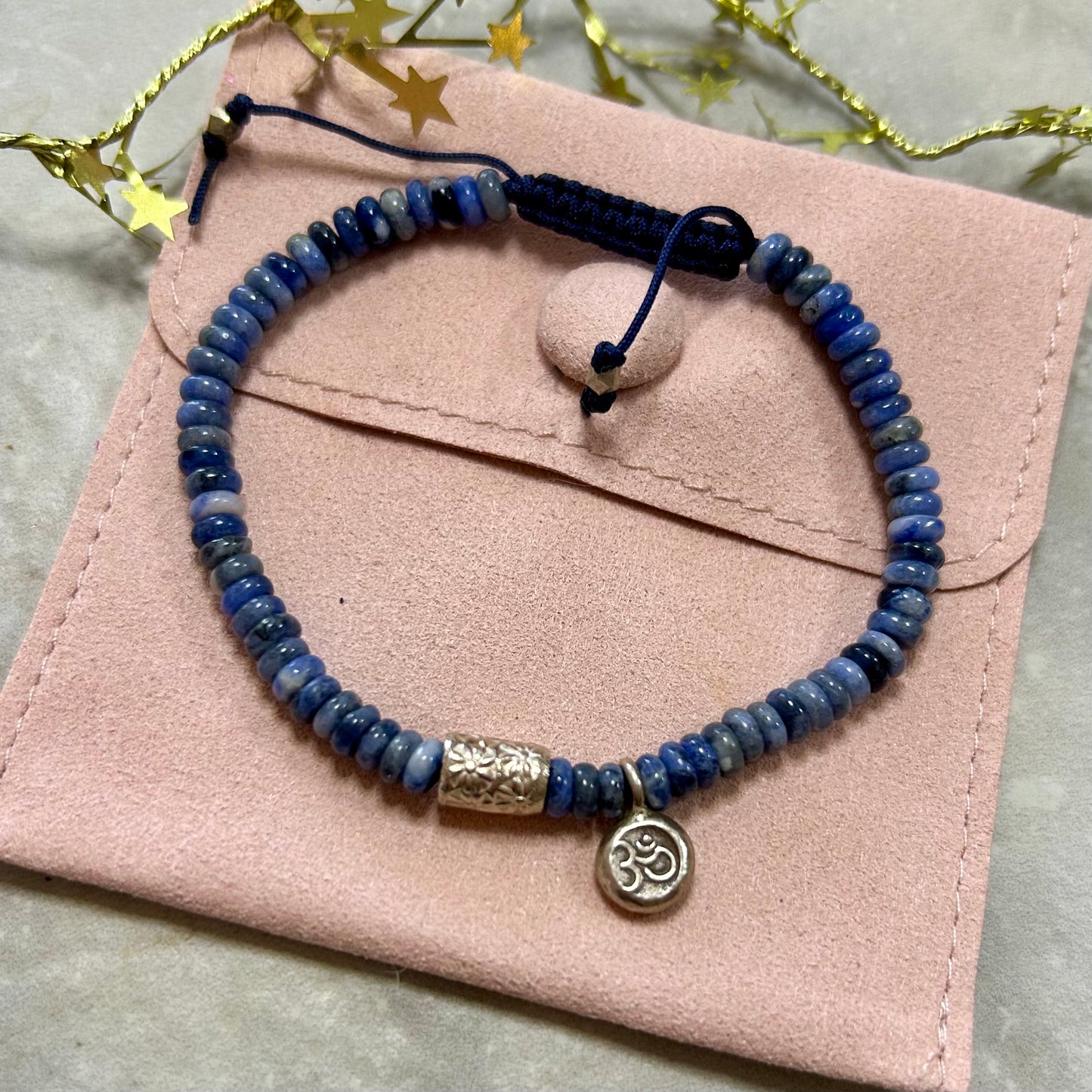 Heishi Sodalite Om Bracelet