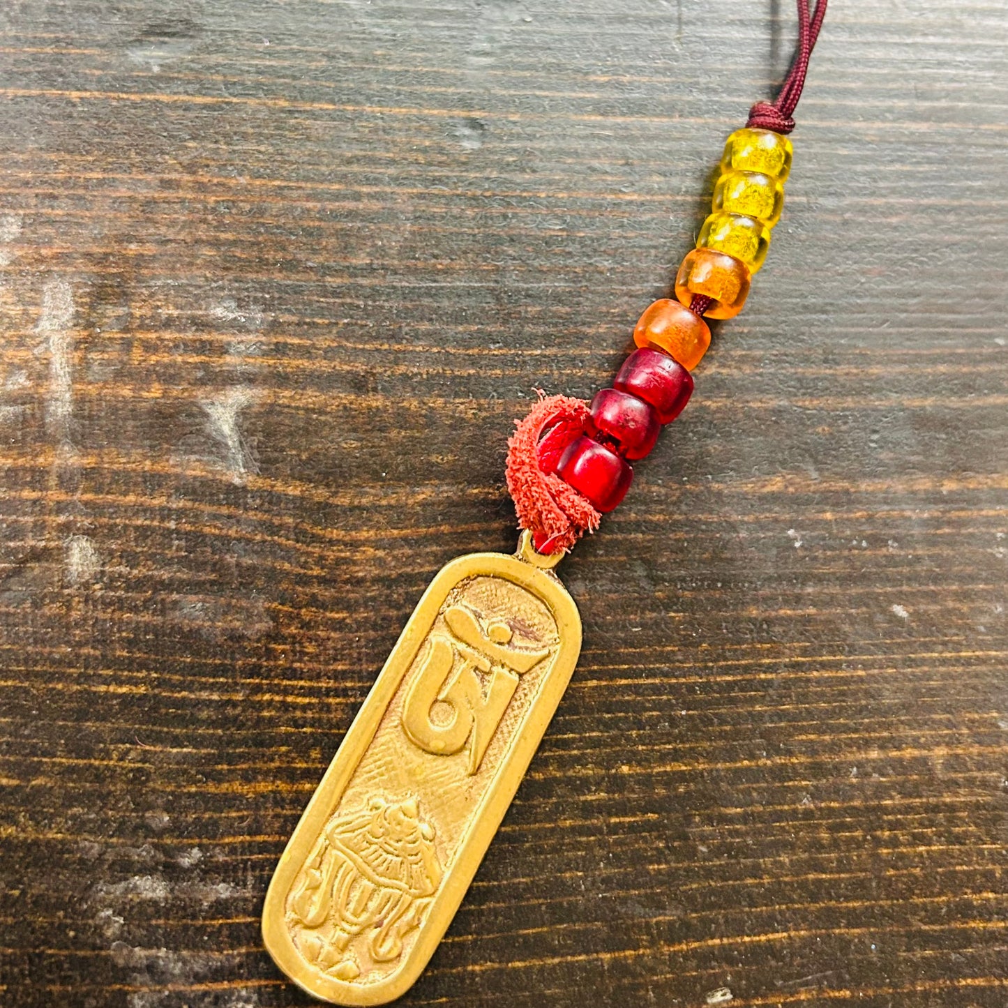 Om with Parasel Brass Handbag Charm