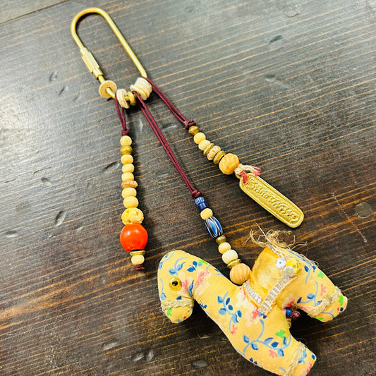 Antique Rare Sherpa Coral Bead Handbag Charm