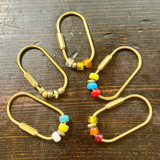 Beaded Brass Carabiner Clip – Bag Charm Add-On