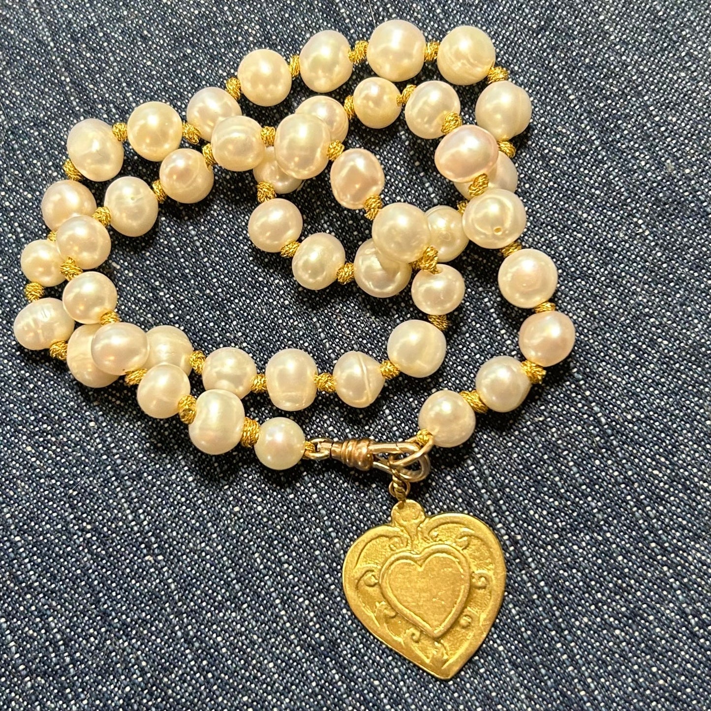 Gilded Elegance ~ Natural Mixed Pearls Necklace