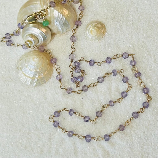 Gemstone Rosary Necklace ~ Lavender Amethyst