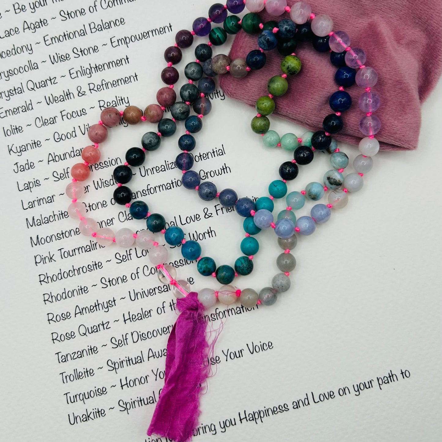 Bohemian Intention Mala ~Pink (013)