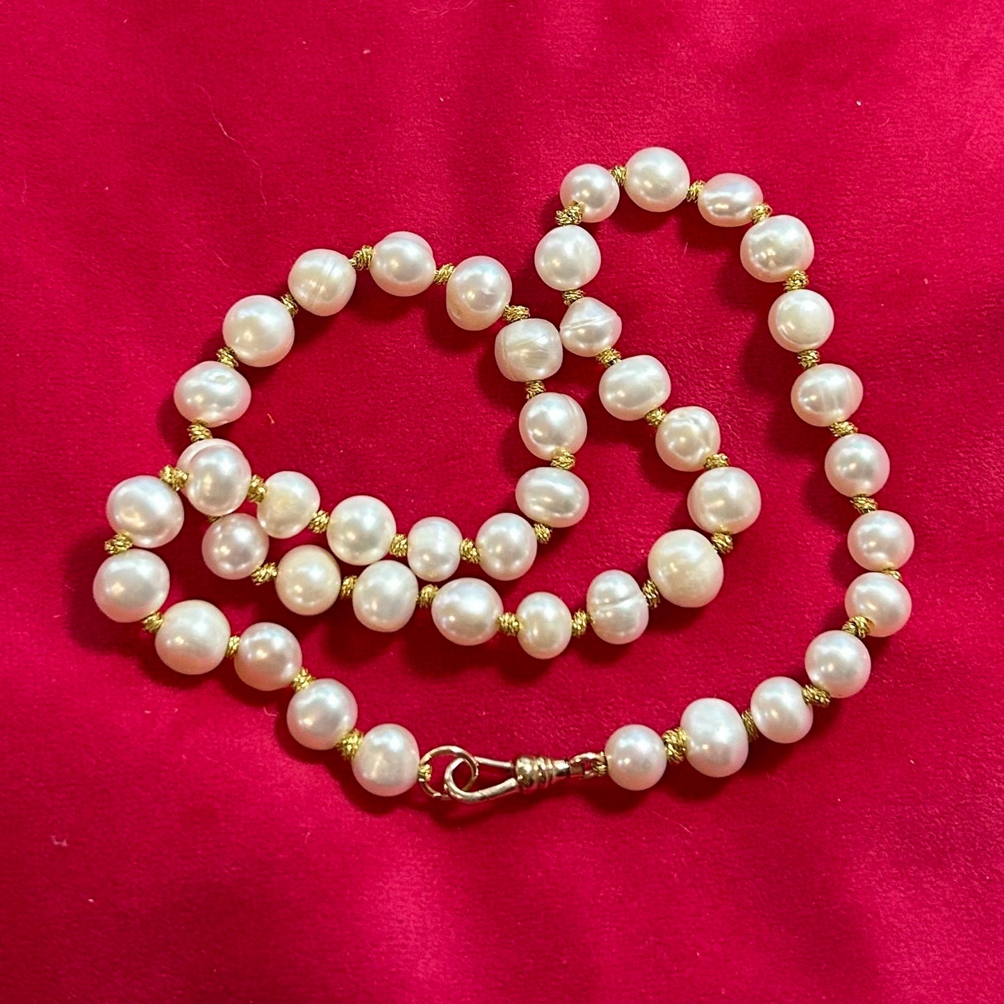 Gilded Elegance ~ Natural Mixed Pearls Necklace