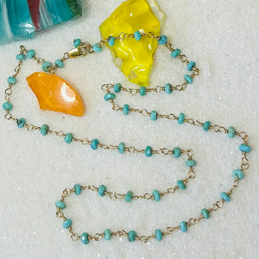 Sleeping Beauty Turquoise Rosary Necklace