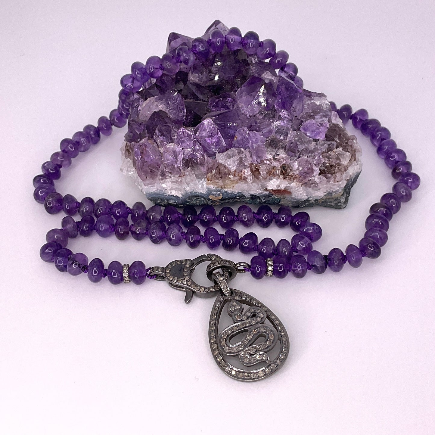 Diamond Transformation Snake with Amethyst Necklace